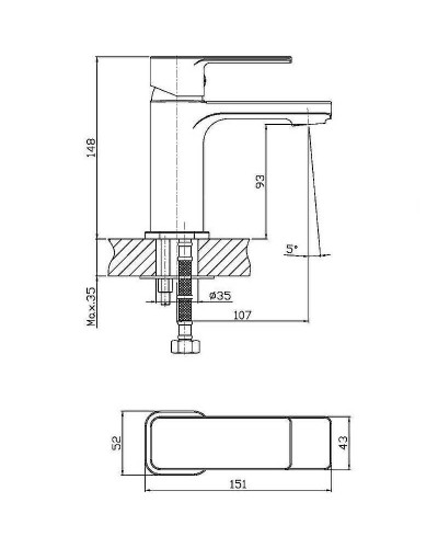 Смеситель для раковины Orange Plito M16-021cr Хром