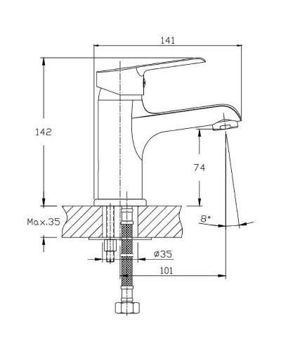 Смеситель для раковины Orange Prim M42-021cr Хром