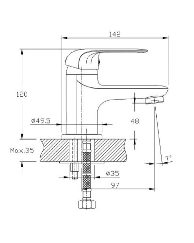 Смеситель для раковины Orange Iris M41-021cr Хром