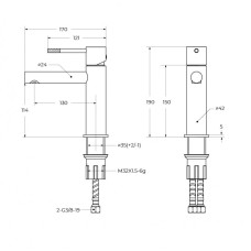 Смеситель для раковины с донным клапаном CEZARES RELAX-LS2-NOP