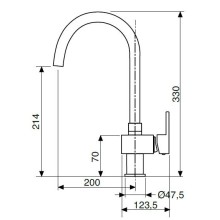 Смеситель для раковины высокий CEZARES UNIKA-LSM2-BIO-W0 без донного клапана