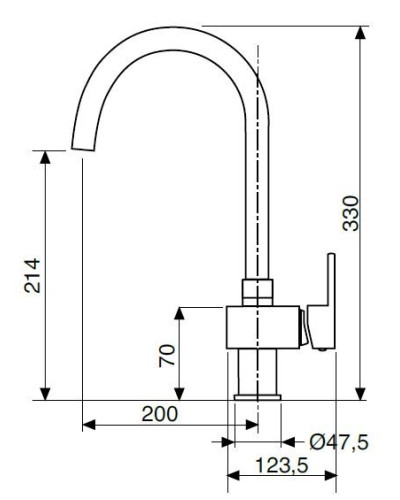 Смеситель для раковины высокий CEZARES UNIKA-LSM2-BIO-W0 без донного клапана