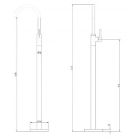 Смеситель напольный для раковины Abber Wasser Kreis AF8141RG
