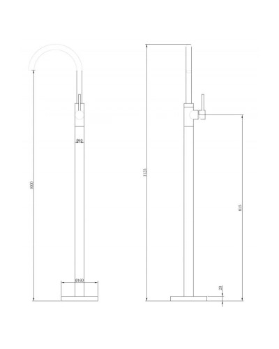 Смеситель напольный для раковины Abber Wasser Kreis AF8141RG