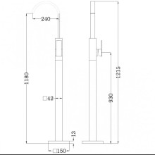 Смеситель напольный для раковины Abber Wasserfall AF8640MRG