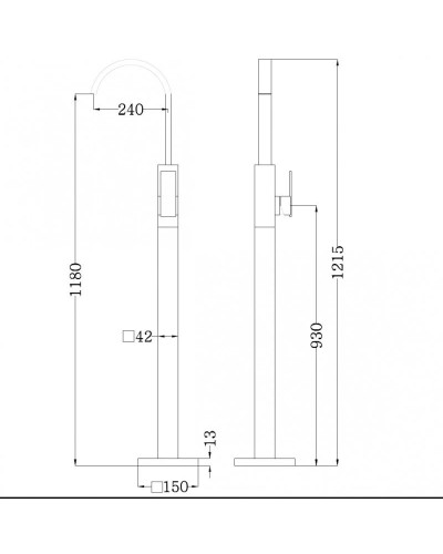 Смеситель напольный для раковины Abber Wasserfall AF8640MRG