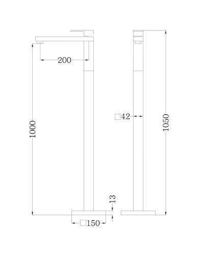 Смеситель напольный для раковины Abber Daheim AF8241G