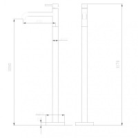 Смеситель напольный для раковины Abber Wasser Kreis AF8140RG