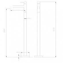 Смеситель напольный для раковины Abber Wasser Kreis AF8140RG
