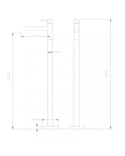 Смеситель напольный для раковины Abber Wasser Kreis AF8140RG