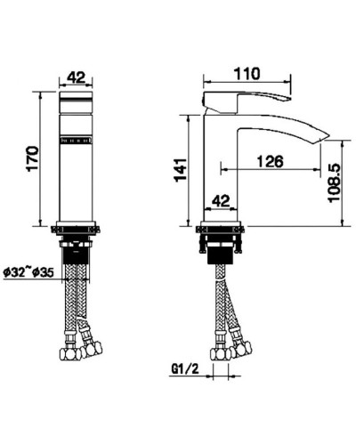 Смеситель для раковины Grocenberg GB2007BL
