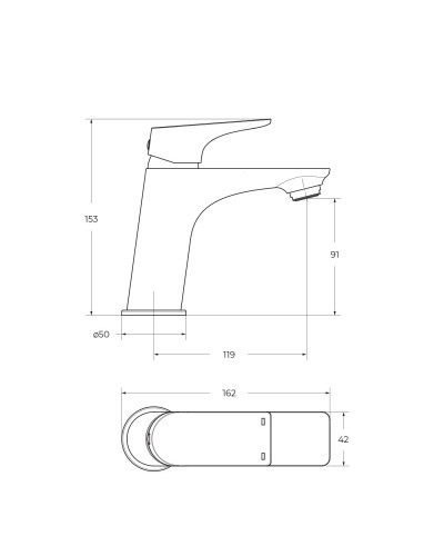 Смеситель для раковины без донного клапана BelBagno MARINO-LVM-CRM-W0