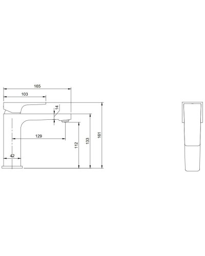 Смеситель для раковины с донным клапаном Villeroy & Boch Architectura Square TVW12500100064