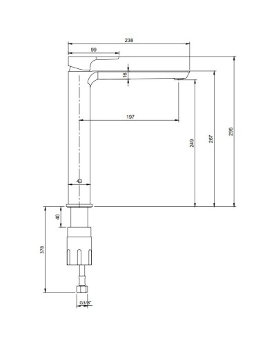 Смеситель для раковины без донного клапана Villeroy & Boch Subway 3.0 TVW11200400061
