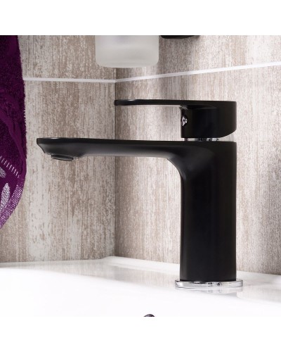 Смеситель для раковины WasserKRAFT Elbе 7403 Черный матовый Хром