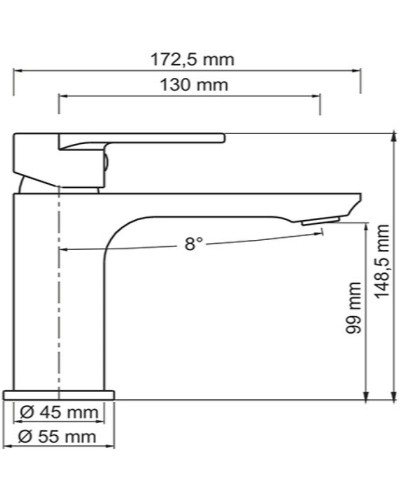Смеситель для раковины WasserKRAFT Elbе 7403 Черный матовый Хром
