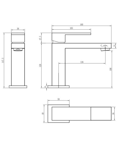 Смеситель для раковины Boheme Qubic 471-SGM