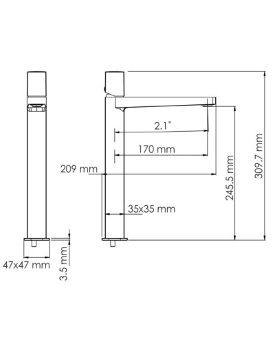 Смеситель для раковины WasserKRAFT Nuthe 9103H