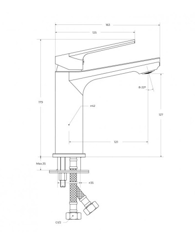 Смеситель для раковины без донного клапана CEZARES COMFORT-LS-01-W0