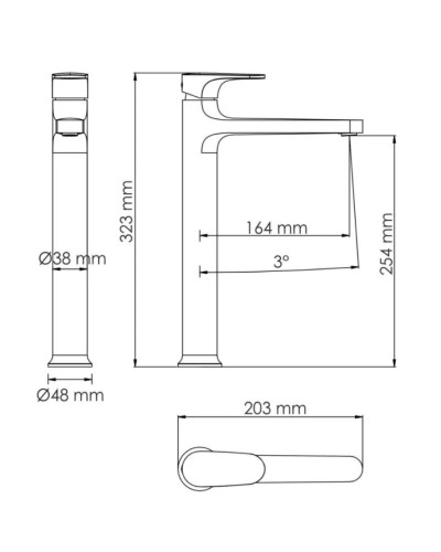 Смеситель для раковины WasserKRAFT Asphe 7703H