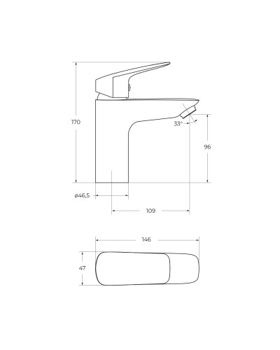 Смеситель для раковины без донного клапана BelBagno DUE-LVM-CRM-W0