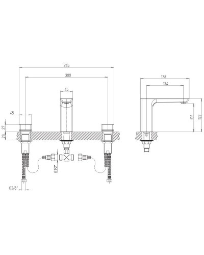 Смеситель для раковины без донного клапана Villeroy & Boch Subway 3.0 TVW112005000K5