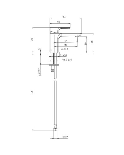 Кран для холодной воды Villeroy & Boch Subway 3.0 TVW11200600076