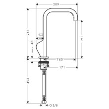 Смеситель для раковины с донным клапаном Axor Citterio 39034000