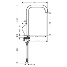 Смеситель для раковины с донным клапаном Axor Citterio 39034000
