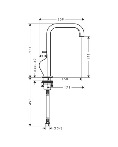 Смеситель для раковины с донным клапаном Axor Citterio 39034000