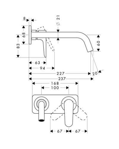 Смеситель для раковины с выпуском Axor Citterio M 34115000