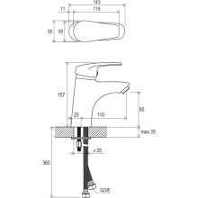 Смеситель для умывальника Ravak Neo NO 012.00