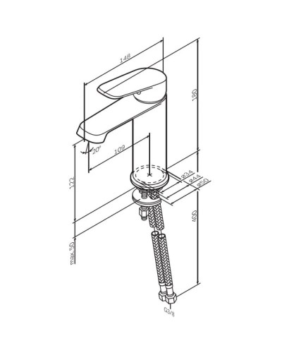 Смеситель для раковины без донного клапана Am.Pm Func F8F02100