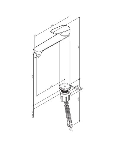 Смеситель для раковины без донного клапана Am.Pm Func F8F92022