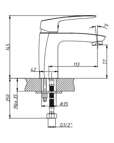 Смеситель для раковины Orange Sonic M08-021cr Хром