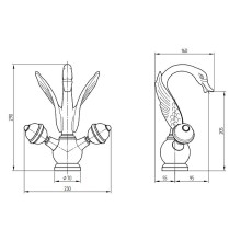 Смеситель для раковины Migliore Luxor 27191 Золото