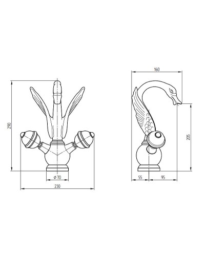 Смеситель для раковины Migliore Luxor 27191 Золото