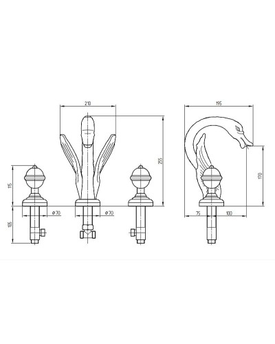 Смеситель для раковины Migliore Luxor 23085 Золото