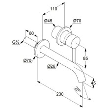 Смеситель для раковины без донного клапана Kludi Bozz 382455376