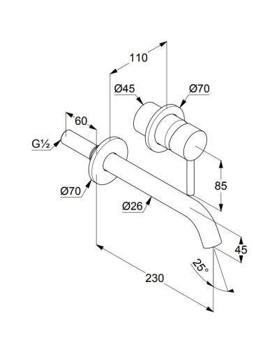 Смеситель для раковины без донного клапана Kludi Bozz 382455376