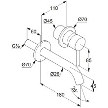 Смеситель для раковины без донного клапана Kludi Bozz 382445376