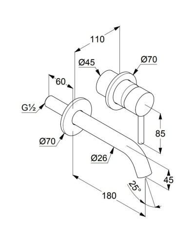 Смеситель для раковины без донного клапана Kludi Bozz 382445376