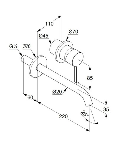 Смеситель для раковины без донного клапана Kludi Nova Fonte Pura 202455315