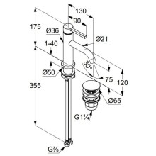 Смеситель для раковины с донным клапаном Kludi Nova Fonte Pura 202665315