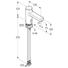 Смеситель для раковины электроннный 9V без донного клапана Kludi Zenta SL 3810039