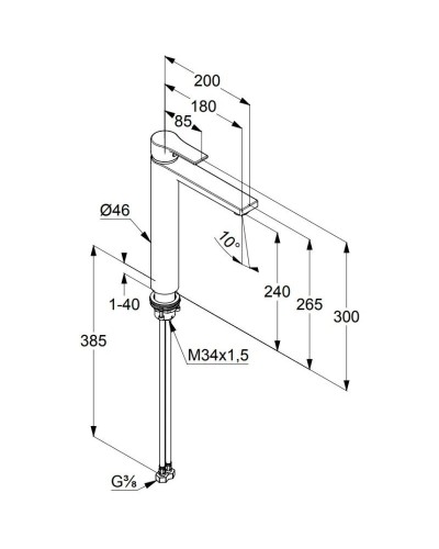 Смеситель для раковины без донного клапана Kludi Zenta SL 482563965