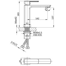 Смеситель для раковины без донного клапана Vincea Next VBF-1N1GM