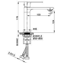 Смеситель для раковины без донного клапана Vincea Vogue VBF-1V1CH