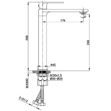 Смеситель для раковины без донного клапана Vincea Vogue VBF-1V2MB