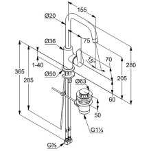 Смеситель для раковины Kludi Pure Solid 340250575 Хром